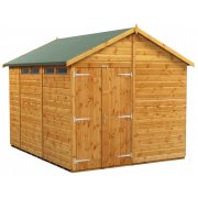 Power 10x8 Apex Secure Garden Shed - Double Door